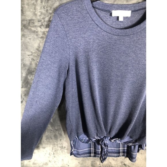 New Directions Women’s Shirt Blue Blouse Long Sleeve With Knot Size Small - Picture 3 of 9